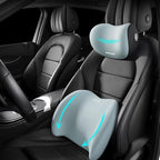 Car Lumbar Support Pillow and Car Neck Pillow Kit, Ergonomic Car Seat Headrest & Lumbar Cushion with Adjustable Strap for Neck Back Pain Relief, For Office Chair/Truck/Wheelchair (Light green)