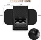 Center Console Cover Fit for Corolla Faux Leather Car Armrest Cushion with Storage Bags, Cup Holder ＆ Phone Storage Multifunctional Middle Console Cover(Black)
