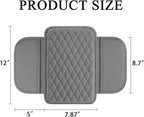 Upgraded Car Center Console Cover, Leather Armrest Cushion Pad with 2 Storage Bags, Microfiber Soft Waterproof Seat Box Cover Protector, Car Interior Decor Accessories Fit for Most Cars, Vehicles