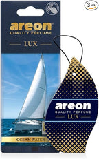 AREON Lux Hanging Car and Home Air Freshener, Ocean Water (Pack of 3)