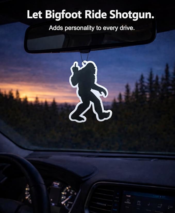 Bigfoot Air Freshener (3 Pack), Funny Sasquatch Car Air Freshener, Hanging Car Scent, Long Lasting Air Freshener for Truck RV, Camping Gift for Men Women