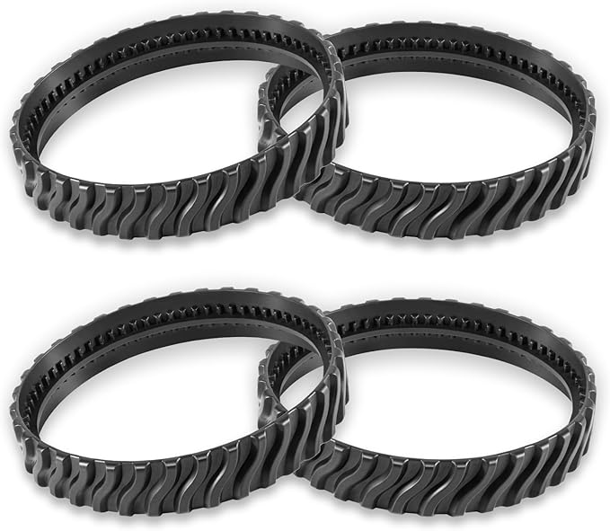 R0526100 Track Replacement Compatible with Zodiac Baracuda MX6 MX8 Elite Series Suction-Side In-ground Pool Cleaners, Heavy Duty Rubber Wheel Tire Belts (4-Pack)