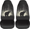 Delerain Car Seat Covers Set 2Pcs, Vintage Bear Animal Universal Front Car Seats Vehicle Enterior Protector Suitable Fits Most Car Auto SUV Sedan Truck
