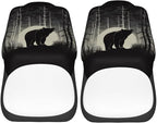 Delerain Car Seat Covers Set 2Pcs, Vintage Bear Animal Universal Front Car Seats Vehicle Enterior Protector Suitable Fits Most Car Auto SUV Sedan Truck