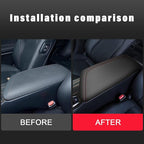 AOMSAZTO Armrest Covers for 2024 2023 2022 2021 2020 2019 2018 Toyota Camry Black with Red Stiches,Including L, LE, SE, XLE, XSE in regular, hybrid, V6, TRD.