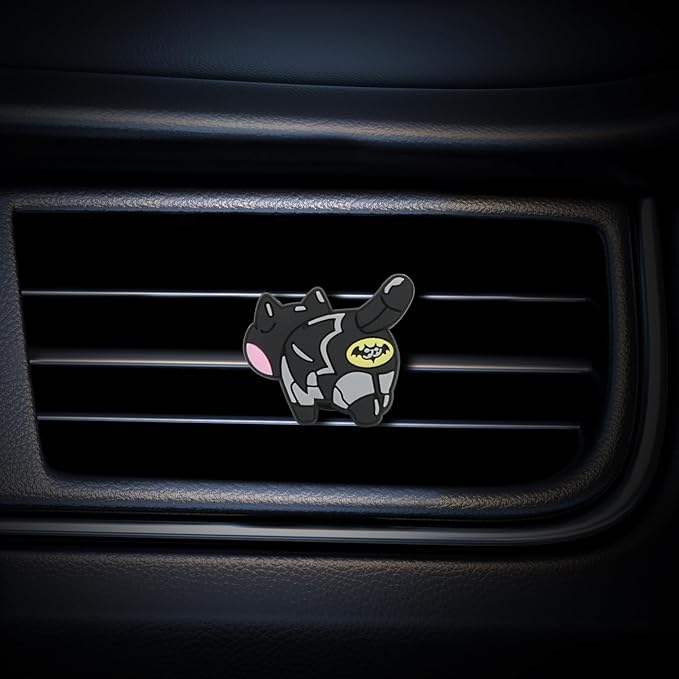 Air Vent Decoration - Cute Super Kitty Hero Decorative Vent Clip for Cars, Bedroom or Office [Batcat]