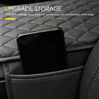 Car Center Console Cover, Waterproof Leather Car Armrest Cover Cushion with Side Storage Pockets, Upgraded Vehicle Armrest Storage Box, Universal for SUV, Sedan, Truck (Black)