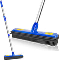 Pet Hair Removal Broom - with 58" Telescopic Handle Broom with Squeegee - Fur Hair Remover Tool for Carpet Rugs, Mats. Hardwood, Tile, Window