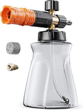 Foam Cannon for Pressure Washer, Foam Blaster with 1/4 Inch Quick Connector 1L Bottle Adjustable Snow Foam Lance and Thick Foam for Safe Washing Car/Motorcycles