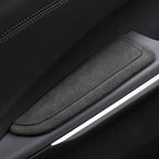BETTERHUMZ Car Door Armrest Cushion Pad for Alcantara Suede, Car Elbow Rest Pad for BMW 3 4 5 6 7 8 X1 X3 X4 X5 X6 Z4 Series Car Accessories (Left, Black line)