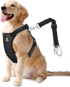 Dog Seat Belt, Safety Vest Dog Car Harness with Adjustable Buckle Dog Seat Belt for Vehicle Nylon Pet Safety Seat Belts Heavy Duty(L, Black)