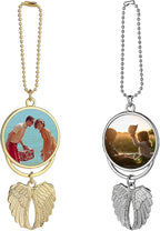 Personalized Photo Car Hanging Decor Accessories, Double-Sided Custom Picture Car Air Freshener Ornament, Car Charms for Rear View Mirror (No Scent)