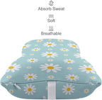 Car Headrest Pillow Compatible with Sky Blue Daisy Flowers, Cartoon Neck Pillow for Car, 2 Pcs Comfortable Soft Car Seat Pillow for Driving,Head Rest Cushion, Cute Neck Pillow for Travel