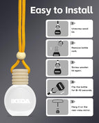 Car Air Fresheners for Men | 10ml Air Freshener | Strong Perfume Hanging Diffuser with Odour Eliminaor Technology | Car Accessories | Car Scents Air Fresheners by Ikeda (Oval, Coconut)