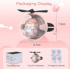 Pink Kitty Car Air Freshener with 6-Color Auto Light Up & 4pcs Scented Tablets – Subtle Fragrance, Decorative Auto Accessories,Cute Mother's Day and Father's Day Small Gift