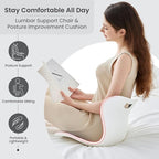 Ergonomic Lumbar Support Cushion, Grey, 460mm x 440mm x 340mm, Large, for Office Chairs & Car Seats, Posture Correction, Pregnancy Comfort,110-300 lbs Capacity