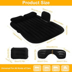 Car Air Mattress Portable Car Bed Back Seat Camping Bed Inflatable Dog Bed for Car Universal SUV Camping Mattress with Car Air Pump 2 Pillows (Black)