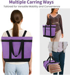 mosago Insulated Grocery Tote Bags, Large Reusable Cooler Bags with Zipper, Leakproof Thermal Shopping Bags for Food Delivery, Beach, Travel, Uber Eats & Picnic, Collapsible Personalized, Purple