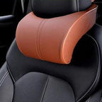 Car Seat Neck Pillow Headrest Head Support Pillow Cushion Pad Soft Memory Foam PU Soft Leather Comfortable with Adjustable Strap
