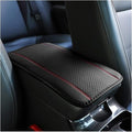 Ziciner Leather Car Center Console Armrest Pad, PU Waterproof Auto Seat Box Cover Protector, Hand Rest Cushion Protection Pad, Vehicles Interior Accessories Universal for Car,SUV (Black & Red A)