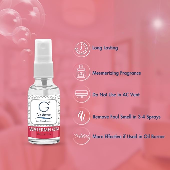 G's Breeze Watermelon Air Freshener – Fruity, Juicy & Sweet Watermelon Aroma for Home, Car, or Office - Fresh, Invigorating Scent That Creates a Vibrant Atmosphere with a Touch of Summer Freshness