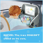 MENZOKE Kids Travel Tray for Boys or Girls, Travel Tray for Kids Car Seat with Tablet Holder, Dry Erase Board & Cooler Cup Holder, Road Trip Essentials Accessories for Car Trip, Airplane (2 Pack)