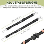 SlowTon Dog Seatbelt, 2 Pack Dog Seat Belt Car Leash Adjustable Elastic Bungee Buffer Heavy Duty Nylon Reflective Pet Safety Tether Connect to Dog Harness for Travel Riding in Vehicle (Daul Clip, B)