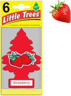 6 Pack Strawberry Scent Little Trees Air Freshener Home Car Hanging Office Aroma