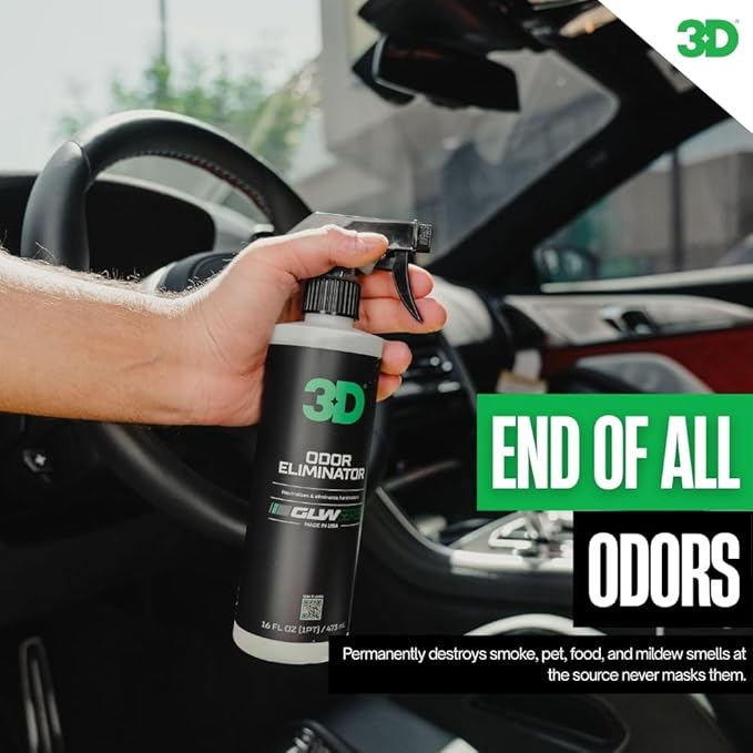 3D Odor Eliminator, GLW Series | Ultra Powerful Air Freshener | Long Lasting Odor Relief | Neutralizes Unwanted Smells | Fresh Scent | DIY Car Detailing | 16 oz