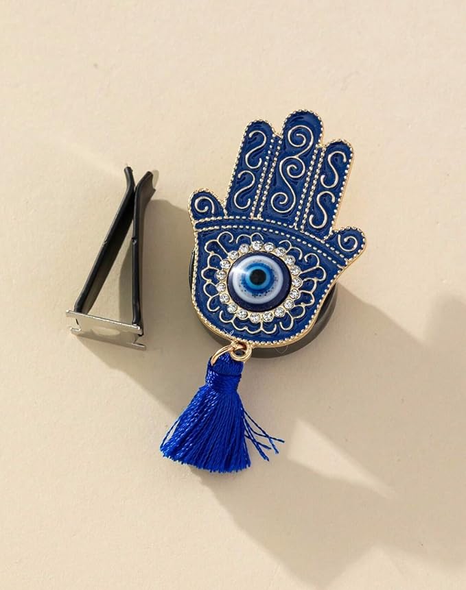 Hamsa Hand Evil Eye Car Vent Clip – Spiritual Protection Lucky Charm, Air Vent Decor, Blessing Ornament, Ojo Turco Car Accessory