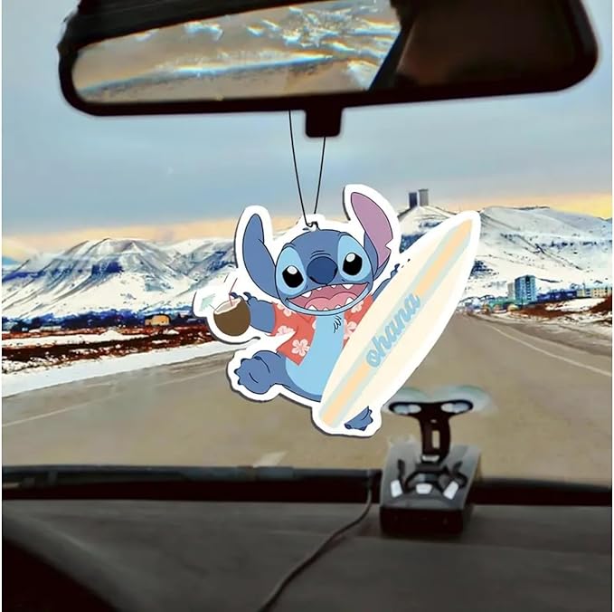 Rawan 4 Pack Car Air Freshener Cartoon, Accessories Cute for Women Girls And men Car, Funny Decor Hanging Fresheners Car Interior Room Decorations, for Christmas Gift. (A, Large)