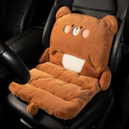 Cute Car Seat Cushion, Cartoon Plush Car Pillow for Driving Seat, Lumbar Support Pillow for Car with Anti-Slip Design, All-Season Car Headrest and Back Pillow for Cars, Chair, Wheelchair (Rabbit)