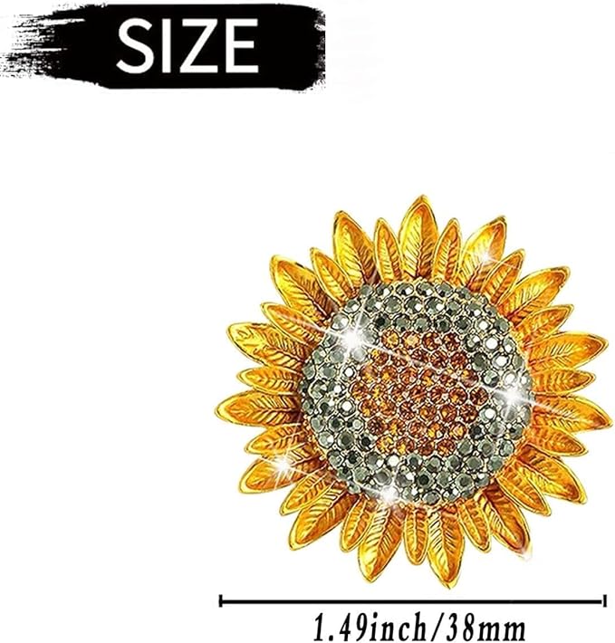 Bling Sunflower Air Vent Clips,Golden Sunflower Car Air Fresheners Vent Clips Diffuser Diamond Decoration Rhinestone Car Interior Decor Cute Accessories for Women Interior Accessories