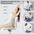 Ergonomic Lumbar Support Cushion, Cream,44.5mm x 410mm x 340mm, Standard Size, for Shoulder and Back Posture, 110-265 lbs Capacity
