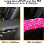 Mandark Bling Car Center Console Cover, Crystal Rhinestone Fluffy Automotive Armrest Seat Box Cushion Pad, Soft Comfortable Diamond Arm Rest Protection Mat, Universal Vehicle Accessories (Rose Red)