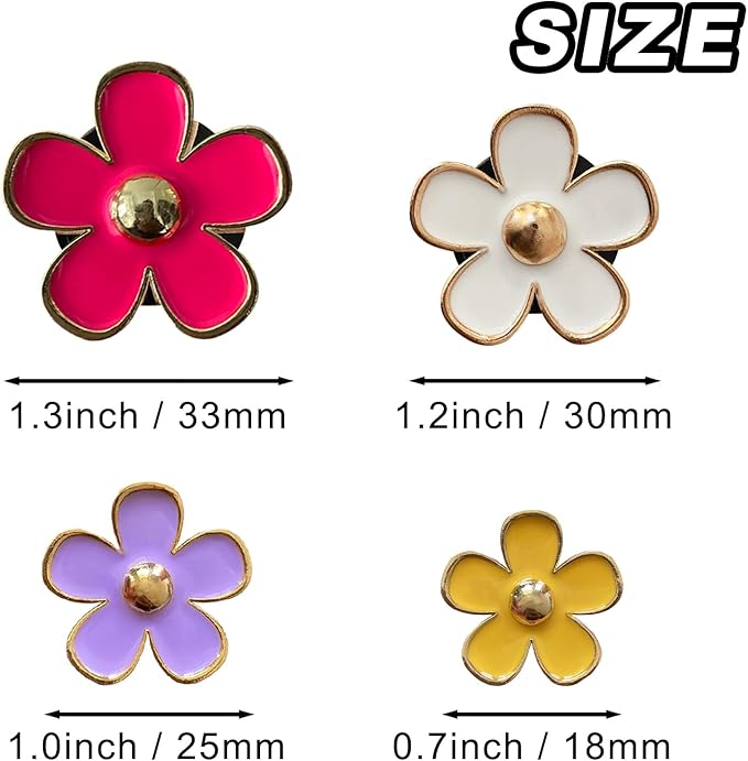 4 Pcs Metal Daisy Air Vent Clips Flower Car Air Freshener Clip Air Conditioning Outlet Clip Bling Charm Car Inter Decor Accessories for Girls Women