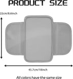Car Center Console Cover Arm Rest Cover Pad for Car Armrest Box, Middle Console Covers Leather Armrest Box Mat Pad Protector Cushion with 2 Storage Bags for Cars Interior Accessories(Grey)