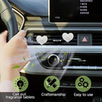 2PCS Bling Heart Air Vent Clips, Heart Car Accessories, Bling Heart Charm Air Conditioning Outlet Clip, Car Interior Decor Air Fresheners Vent Clips Universal Fit for Women and Girls (White)