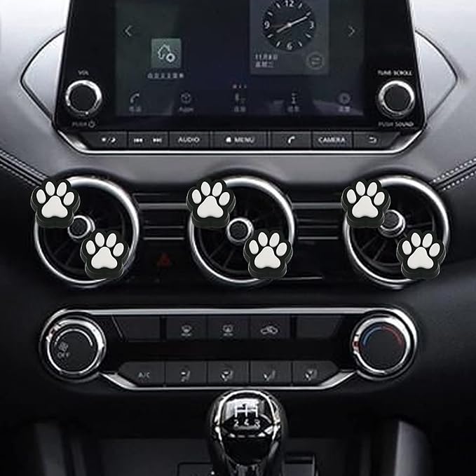 6 Pcs Dog Paw Air Vent Clips, Cute Dog Cat Print Car Air Fresheners Vent Clips Funny Car Decoration Interior Decor Accessories for Women Men
