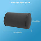 Car Headrest Pillow for Driving - Luxury Leather 100% Memory Foam, Ergonomic Neck Support - Universal Fit Head Rest Travel Pillow for Most Cars, Home & Office, Black, 2 Pack