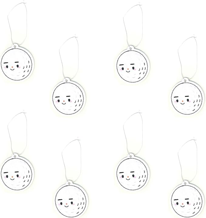 Generic A&D Hanging Air Freshener for Car, Home, Office, Bathroom | 8 Pack | Multiple Designs & Scents (Bikini Tree|Heart|Fish|Bee|Waterdrop|Sock|Golf Ball|Bikini Butterfly) (Golf Ball (Black Ice))