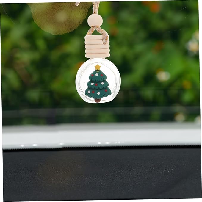Mobestech 4pcs Car Diffuser Bottles Christmas Themed Ornaments for Car Holiday Decor Compact and Lightweight Design for Easy Hanging