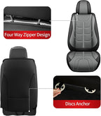 TTX LIGHTING Car Seat Covers fit for Nissan Sentra 2008-2026 Front Seat: Premium Leather Automotive Seat Cover with Airbag Compatible Waterproof (2 Seats, Black & Gray)