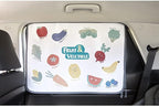 Magnetic Car Sun Shade Curtain for Side Window – Sun Blocker and UV Protector for Baby, Kids, and Pets – Universal Fit with Built-in Magnets for Steel-Framed Door (Vegetable Friends)