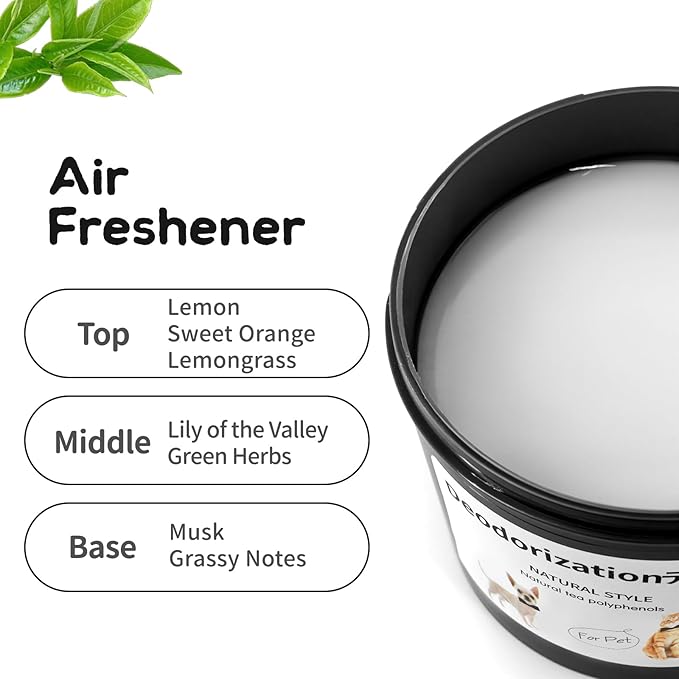 Gel Odor Eliminator, Lemon Scent Car Air Freshener, Odor Neutralizing Car Fragrance, Solid Balm for Vehicle Interior, Long-Lasting Car Scent for Car, Home, Bathroom