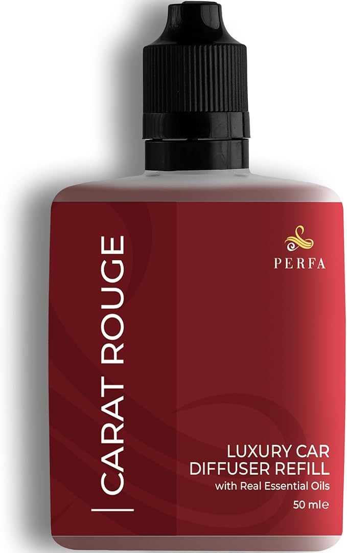 Carat Rouge Car Air Fresheners (Refill) | Affordable Fragrance for Women | 50ml Diffuser Refill with 3-Month Long-Lasting Aroma | Gift-Ready Women’s Perfume Scent by Perfa | Fresh Aroma for Daily