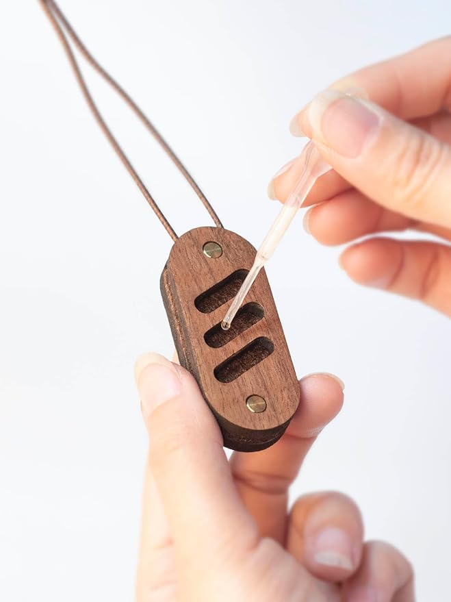 Car Air Freshener Hanging【Custom Your Own Scent】 Wood Air Freshener Car Scent Essential Oil Diffuser for Home Office Wardrobe Portable Aromatherapy Diffuser (A-Brown1pcs)