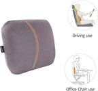 Lumbar Support Pillow for Car Seat Cushion Office Chair Thin Lower Back Pain Waist Support Driver Road Trip Accessories for Women Men Grey