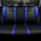 AOMSAZTO Car Seat Cover Fit for Toyota CHR 2018-2022 Faux Leather Seat Covers Protector Compatible Airbag Waterproof C-HR Full Set Black&Blue