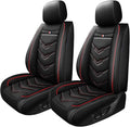 Car Seat Cover for Ford Explorer 2000-2025, Waterproof Durable Compatible Airbag, Premium Leather Seat Protector(2 Seats Standard,Black Red)